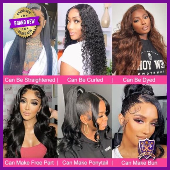 24 Inch Human Hair Body Wave 360 Lace Front Wig Pre Plucked main image 6
